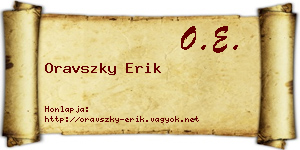 Oravszky Erik névjegykártya